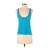 Reebok Active Tank Top: Blue Color Block Activewear - Women's Size Small