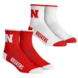 Youth Rock Em Socks Nebraska Huskers Core Team 2-Pack Quarter Length Sock Set