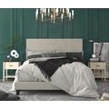 Molly Warm Grey King Upholstered Panel Bed With 2 Nightstands - CasePiece USA C80092-711