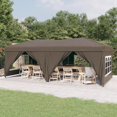 Vidaxl - Partyzelt Faltbar mit Seitenwänden Taupe 3x6 m 998100