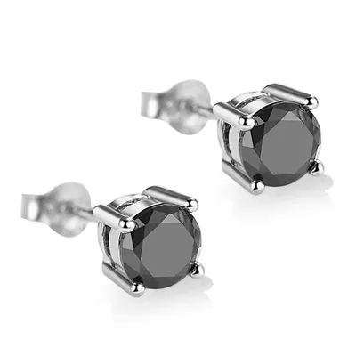 Boucles d'oreilles en argent massif S925 avec diamant noir pour femme goutte d'eau perle