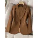 Blazer à manches longues pour femmes veste à boutonnage simple pour dames de bureau vêtements de