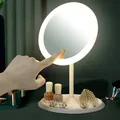 Miroir de maquillage rotatif à LED avec lampe de rangement avec variateur réglable USB