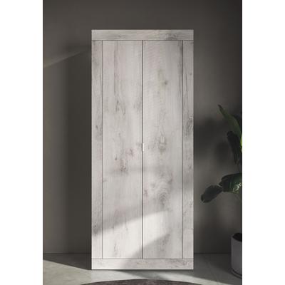 Garderobenschrank INOSIGN "Basic Breite 78, Höhe 187 cm, moderne Rahmenoptik", weiß (pinie weiß nb), B:78cm H:187cm T:30cm, Schränke, Metallgriff, Kleiderstange, 2 Einlegeböden Image