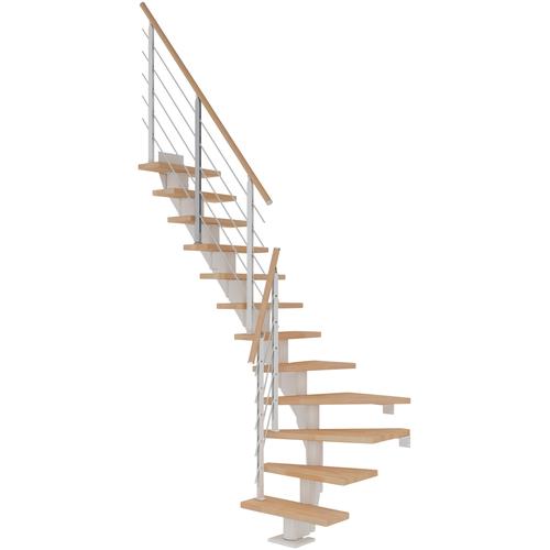 „DOLLE Mittelholmtreppe „“Frankfurt““ Treppen Gr. 1/4 gewendelt, weiß Treppen“