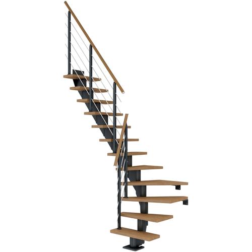 „DOLLE Mittelholmtreppe „“Frankfurt““ Treppen Gr. gerade, grau (anthrazit) Treppen“