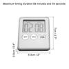 Digital Timer,2Pcs Count Down/UP Clock with Magnetic,Kitchen Timer Silver Tone - Silver Tone