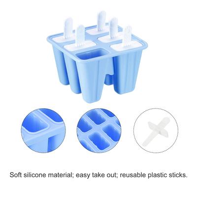 Silicone Ice Pops Molds 6Pcs, with Sticks Funnel and Cleaning Brush