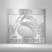 Trinx Personalized Hog Parking Steel Sign Steel Art Wall Metal Decor Metal in Gray | 10.25" H x 11.5" W x 0.05" D | Wayfair