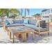 HiTeak Furniture Soho Sofa Seating Group Wood/Natural Hardwoods/Teak in Brown/White | 27.25 H x 88 W x 88 D in | Outdoor Furniture | Wayfair