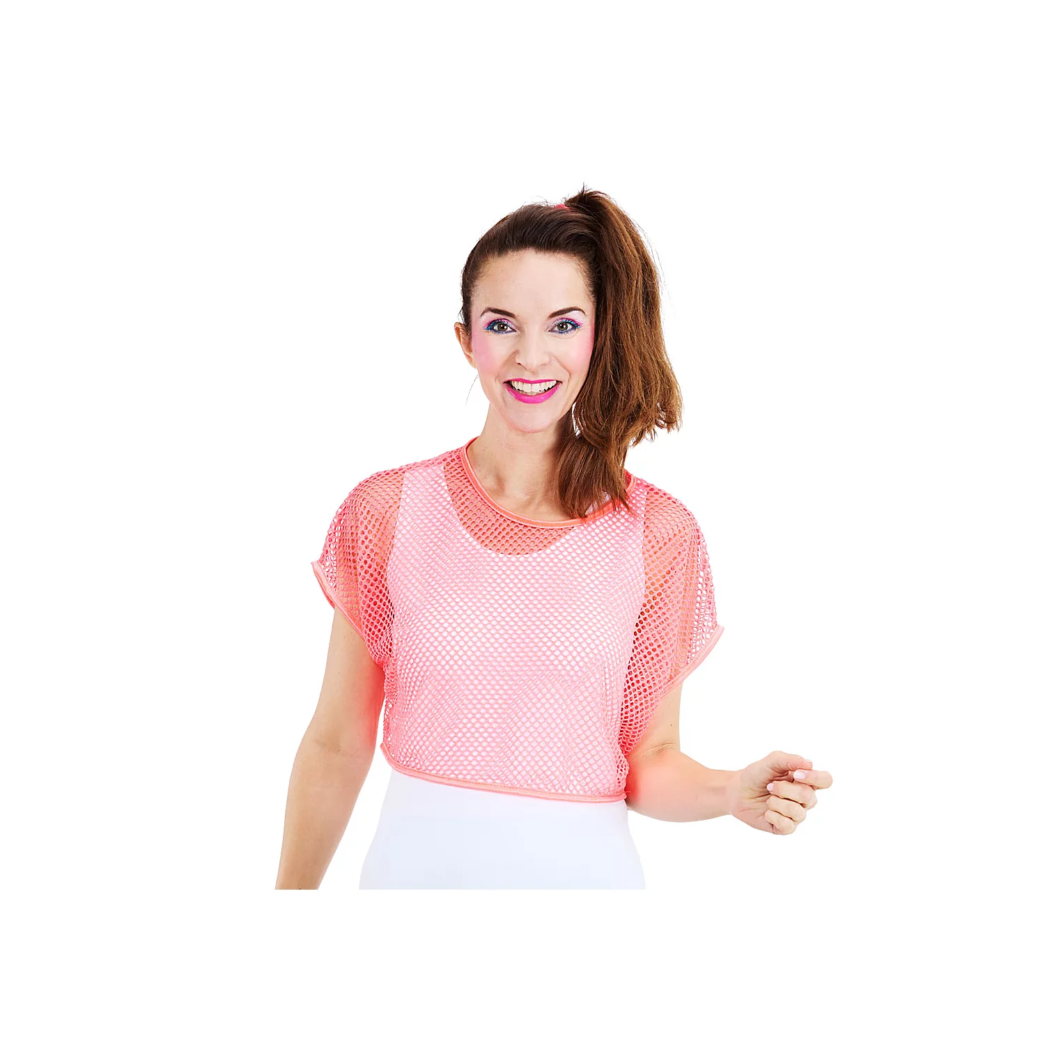 Kurzes Netzshirt, neonpink Image