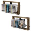 17 Stories Set Of 2 CD Multimedia Wall Mounted Dowel Rack Media Storage Wood/Metal/Solid Wood in Brown | 12.28 H x 6.22 W x 7.4 D in | Wayfair