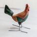 August Grove® Aleesa Domestic Rooster Figurine Porcelain/Ceramic in Brown/Green/Red | 3.9 H x 1.6 W x 3.9 D in | Wayfair