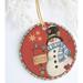 The Holiday Aisle® Welcome Xmas Holiday Shaped Ornaments Ceramic/Porcelain in Blue/Red/White | 0.15 D in | Wayfair 0D90245CF17B45249125967355212B1A