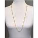 J. Crew Jewelry | J. Crew Gold With Yellow Crystals Long Station Necklace Euc | Color: Gold/Yellow | Size: Os
