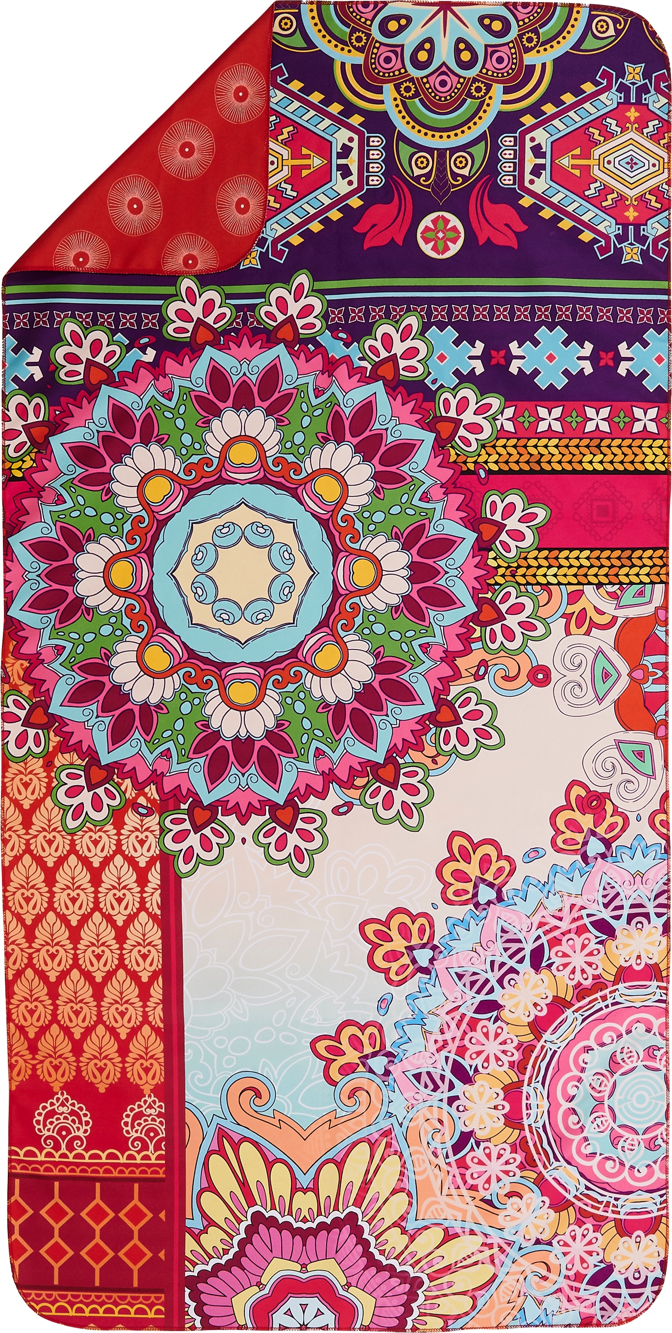 Strandtuch HIP "Sherhia", bunt (multi, bunt, orange), B:50cm L:100cm, Microfaser, Obermaterial: 100% Polyester, Handtücher, Mikrofaser, Schnelltrocknend, Reisen, Sport, Yoga, Wendeoptik Image