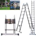 Extendable Ladders Telescopic Loft Ladder 5M Telescoping Ladders Multi Purpose Folding Extension Ladder,Non-slip Multifunction Extending Ladder Telescopic A Frame Ladder,Max 330Lbs & EN131(2.5M+2.5M)