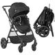 HOMCOM 2 in 1 Pushchairs and Strollers w/Reversible Seat, Single Hand Foldable Lightweight Baby Stroller w/Fully Reclining Backrest 5-Point Harness Adjustable Handlebar, from Birth to 3 Yrs, Black