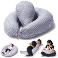 Niimo 2-in-1 Pregnancy Pillow & Nursing Pillow - PLUS Pregnancy Pillow Wedge, 100% Cotton Maternity Pillow Cover, Washable Breast Feeding Pillow Baby Feeding Pillow, Body Pillow Pregnancy Gifts