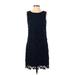 Jessica Simpson Casual Dress - Shift High Neck Sleeveless: Blue Print Dresses - Women's Size 2