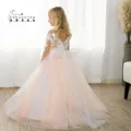 BABYONLINE-Robe de demoiselle d'honneur pour filles jupe en tulle robes de princesse florales en