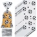 25/50pcs De Sacs de Bonbons de Fête Football Sport Thème D'anniversaire Cookie Cadeaux Sacs En