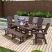 Polytrends Altura 6-Piece Rectangular Poly Eco-Friendly All Weather Outdoor Dining Set with Bench