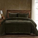 HiEnd Accents Stella Faux Silk Velvet Duvet Cover Set, 3PC