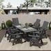 Polytrends Shoreside 7-Piece Rectangular Poly Eco-Friendly All Weather Outdoor Dining Set