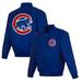 Men's JH Design Royal Chicago Cubs Full-Snap Pollytwill Varsity Jacket