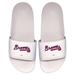 Men's ISlide White Atlanta Braves Primary Logo Motto Slide Sandals