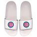 Men's ISlide White Chicago Cubs Primary Logo Motto Slide Sandals