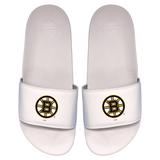 Men's ISlide White Boston Bruins Primary Logo Motto Slide Sandals