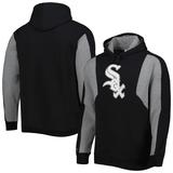 Men's Mitchell & Ness Black/Gray Chicago White Sox Colorblocked Fleece Pullover Hoodie