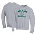 Men's Champion Gray Miami Hurricanes Primary Team Logo Icon Baseball Powerblend Pullover Sweatshirt