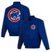 Men's JH Design Royal Chicago Cubs Full-Snap Pollytwill Varsity Jacket