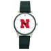 Women's Silver Nebraska Huskers Silicone Strap Wristwatch