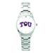 Women's Silver TCU Horned Frogs Stainless Steel Bracelet Wristwatch