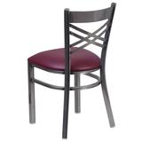 Flash Furniture Athena Cross Back Side Chair Faux Leather/Wood/Upholste in Red | 33 H x 24 D in | Wayfair XU-6FOB-CLR-BURV-GG