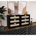 Bayou Breeze Burkard 6 Drawer 60" W Dresser Wood in Black | 30 H x 60 W x 18 D in | Wayfair BCC58DC1876743B6B48C53886D5030A6