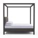 Tandem Arbor Lafayette Poster Bed Upholstered/Genuine Leather in Gray | 87 H x 62 W x 82 D in | Wayfair 115-11-FUL-22-ST-KL-GH