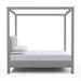 Tandem Arbor Lafayette Poster Bed Upholstered/Genuine Leather in Gray | 87 H x 62 W x 82 D in | Wayfair 115-11-FUL-22-ST-KL-SS
