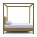 Tandem Arbor Lafayette Poster Bed Upholstered/Genuine Leather | 87 H x 84 W x 87 D in | Wayfair 115-11-KNG-22-ST-KL-MZ