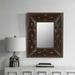 Brown Rectangle Decorative Wall Hanging Mirror Rivet Decoration PU Covered MDF Framed Mirror for Bedroom Living Room Vanity Entryway Wall Decor 21x26inch 257700