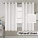 2 Pack Ultra Luxurious High Woven Linen Elegant Curtains Grommet Curtain Panels Light Reducing Privacy Panels Drapes for Kitchen Nickel Grommet 52x63-Inch White