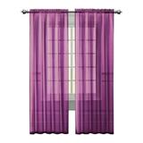 Window Purple Sheer Curtains 1 Panel Sheer Purple Curtains Clear Curtains Basic Rod Pocket Panel for Bedroom Children Living Room Yard Kitchen (39.4 W x 78.8 L)