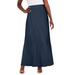 Plus Size Women's Stretch Knit Maxi Skirt by The London Collection in Navy (Size 12) Wrinkle Resistant Pull-On Stretch Knit
