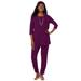 Plus Size Women's 2-Piece Stretch Knit Mega Swing Set by The London Collection in Dark Berry (Size L)