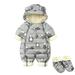 Baby Boys Girls Outfit Set Cute Cartoon Animals Ear Hooded Snow Wear Jumpsuit Outwear Snowsuit Warm Romper Coat With Shoes Set Baby Clothes
