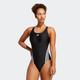 Badeanzug ADIDAS PERFORMANCE "3S SWIMSUIT" Gr. 36, N-Gr, schwarz-weiß (black, white) Damen Badeanzüge Bekleidung